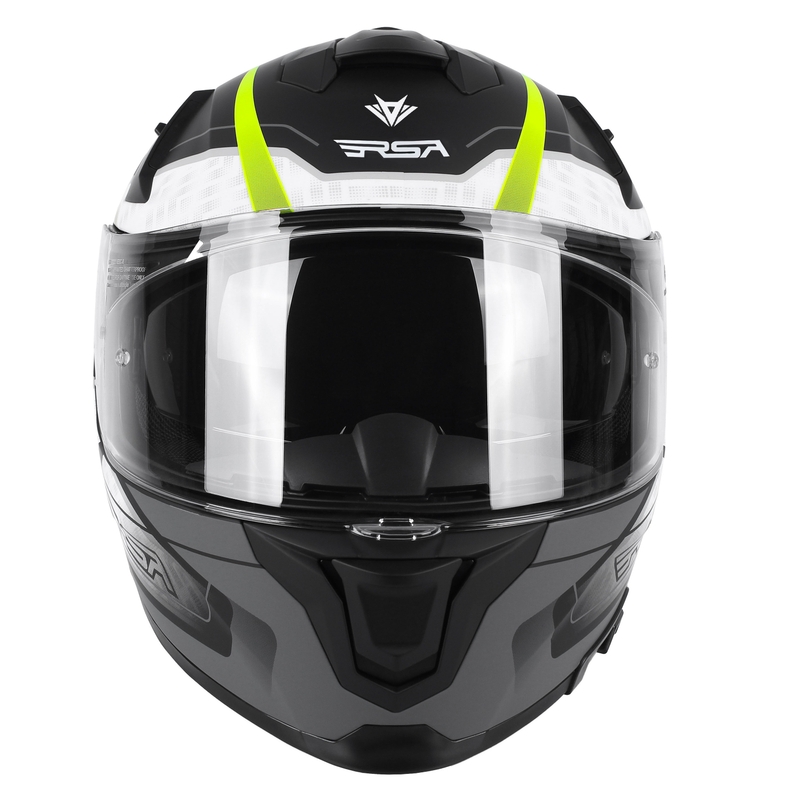 RSA Rapid črno-sivo-belo-fluo rumena integralna motoristična čelada razprodaja