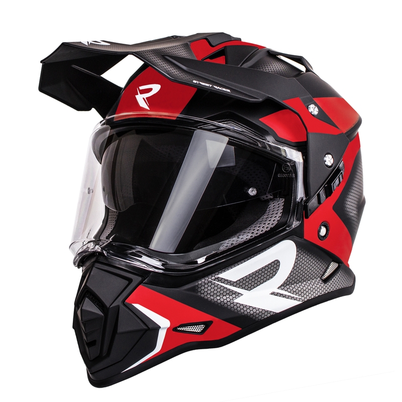 Enduro čelada Street Racer Tracker black-white-red razprodaja