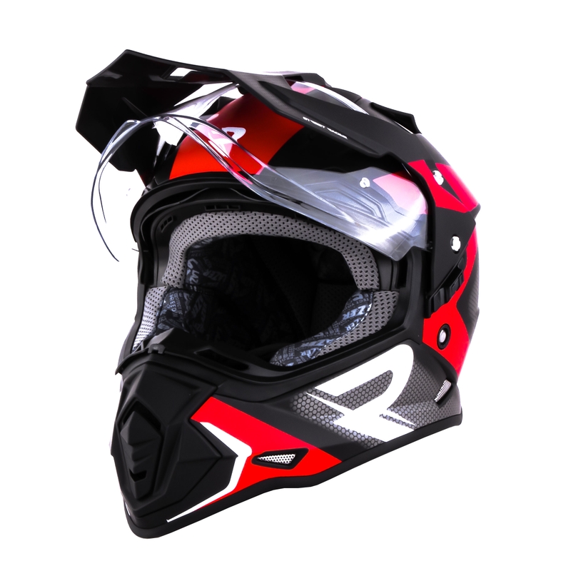 Enduro čelada Street Racer Tracker black-white-red razprodaja