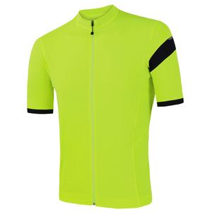 SENSOR CYKLO COOLMAX CLASSIC moška majica z vratu in rokavi z zadrgo neonsko rumene barve razprodaja
