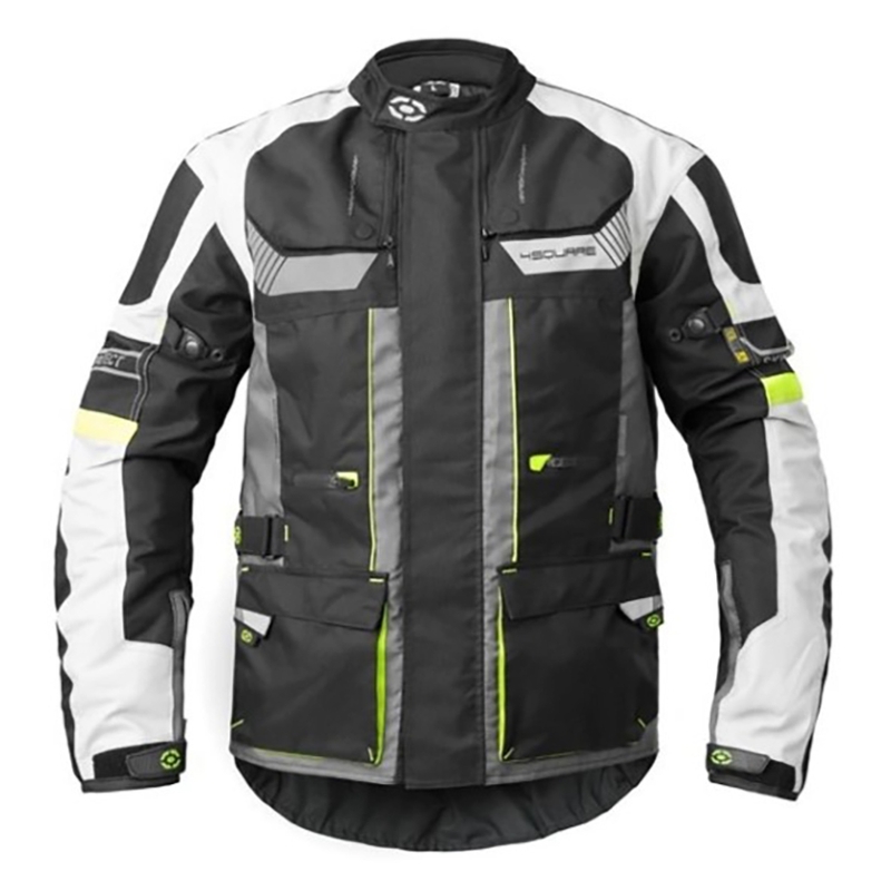 Motoristična jakna 4SQUARE Shield black-white-fluo yellow razprodaja