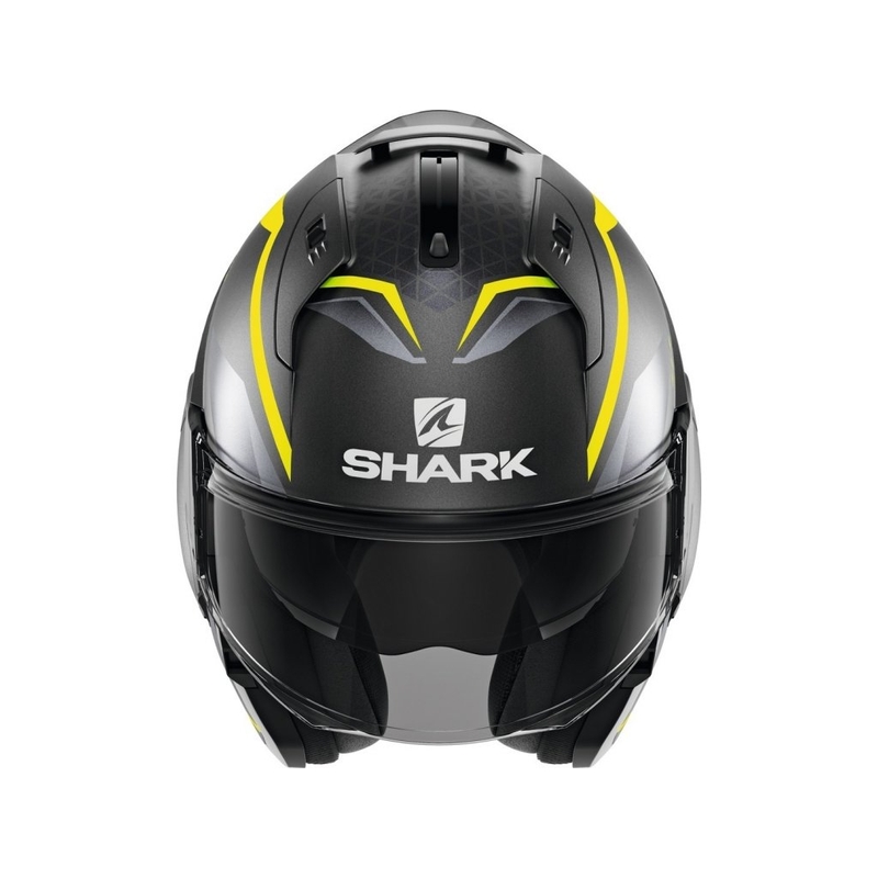 Nagibna čelada SHARK EVO-ES Yari sivo-srebrno-fluo rumena