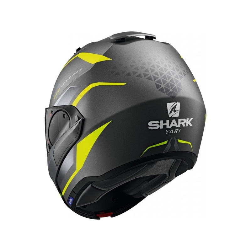 Nagibna čelada SHARK EVO-ES Yari sivo-srebrno-fluo rumena