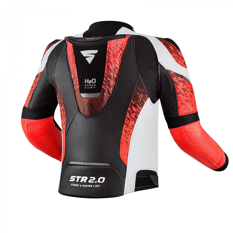Shima STR 2.0 črno-bela-fluo rdeča motoristična jakna