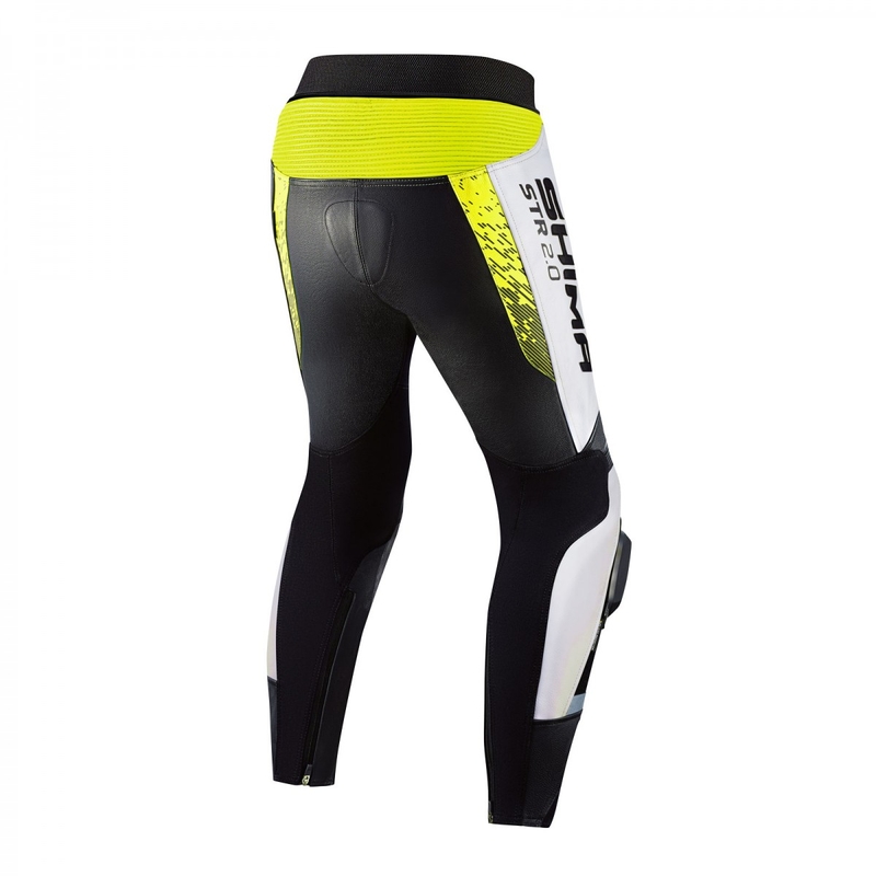 Motoristične hlače Shima STR 2.0 črno-bela-fluo rumena