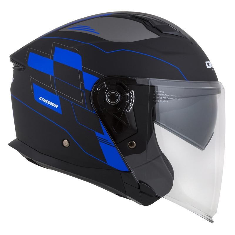 Cassida Jet Tech Roxor Black-Grey-Blue Matte Open motoristična čelada