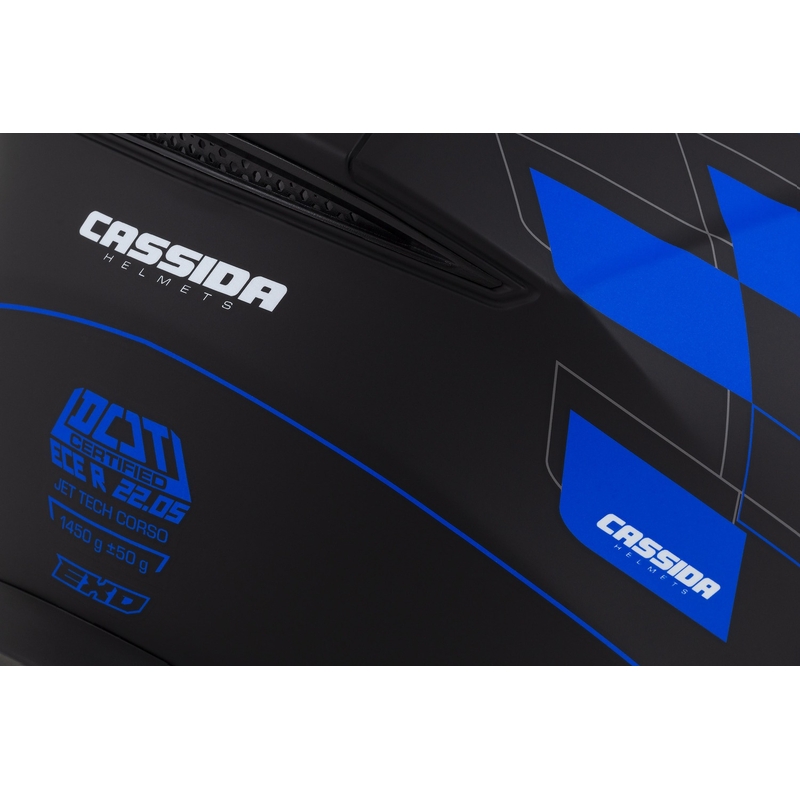 Cassida Jet Tech Roxor Black-Grey-Blue Matte Open motoristična čelada