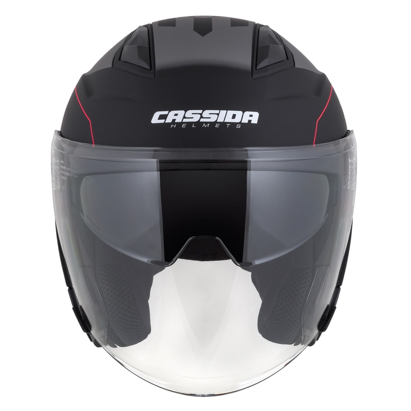 Cassida Jet Tech Roxor Black-Red-Grey Odprta motoristična čelada