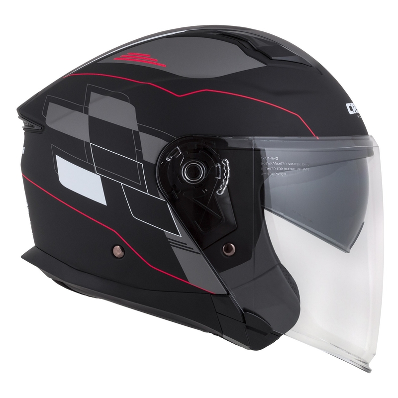 Cassida Jet Tech Roxor Black-Red-Grey Odprta motoristična čelada