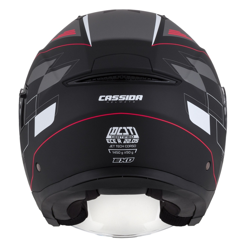 Cassida Jet Tech Roxor Black-Red-Grey Odprta motoristična čelada