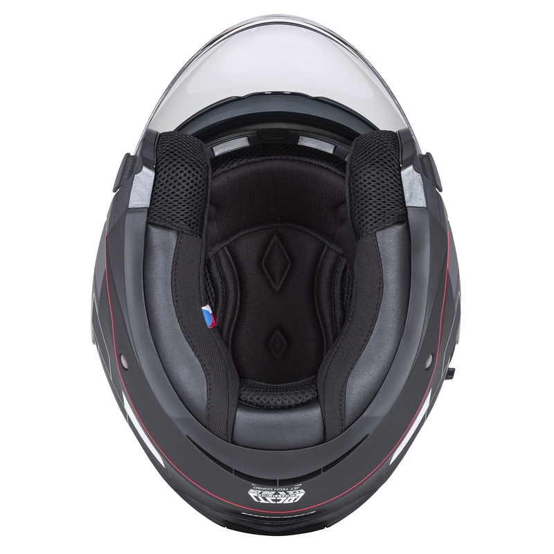 Cassida Jet Tech Roxor Black-Red-Grey Odprta motoristična čelada