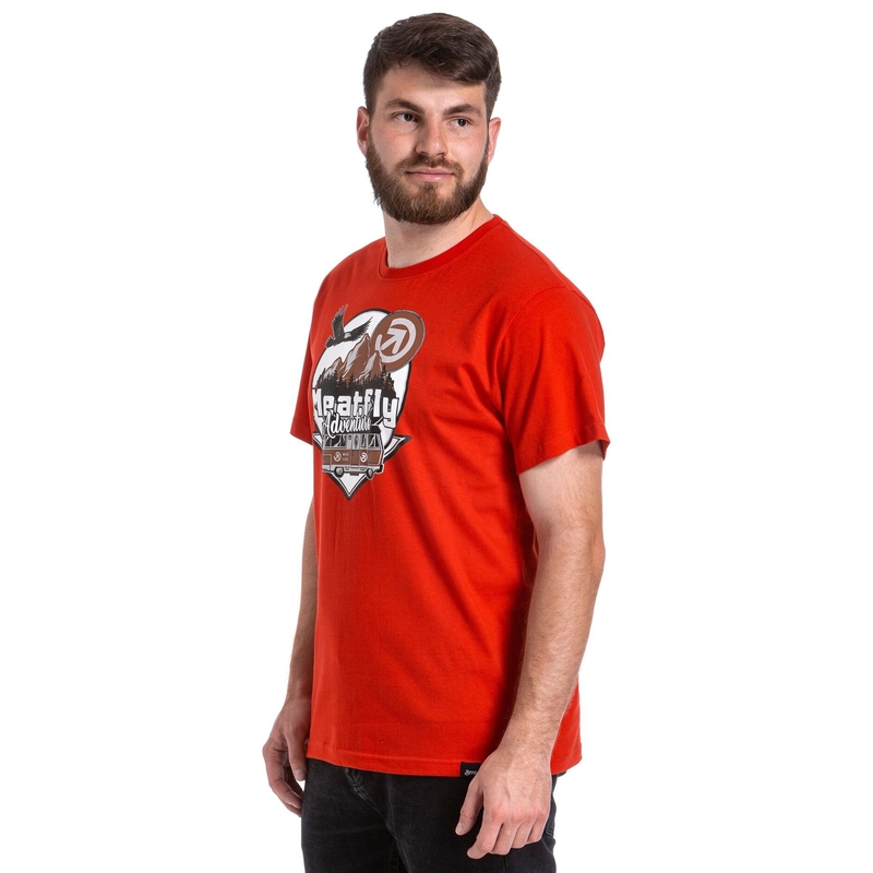 Majica Meatfly Mounty rdeča razprodaja