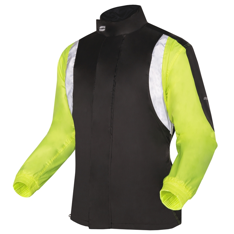 Moto jakna za dež Ozone Marin črna-fluo rumena