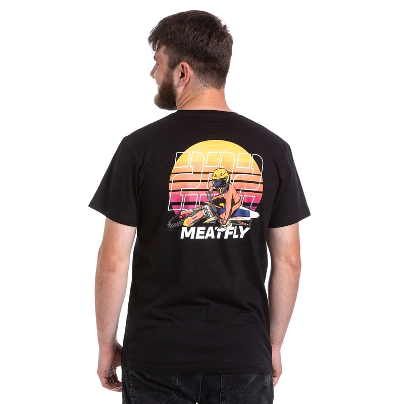 Majica Meatfly Marmi črna razprodaja