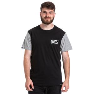 Majica Meatfly Racing črna in siva razprodaja