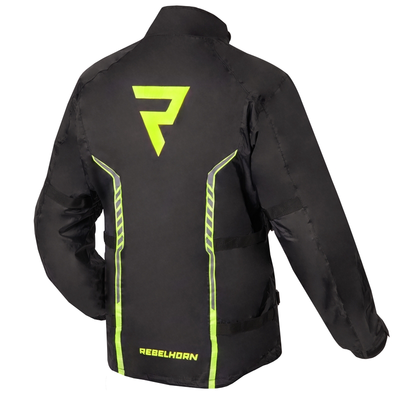 Moto jakna za dež Rebelhorn Patrol black-fluo yellow