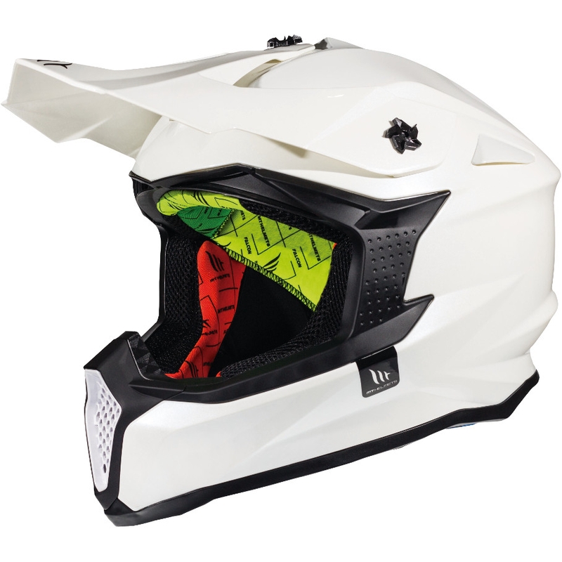 MT Falcon Solid Motokros čelada White