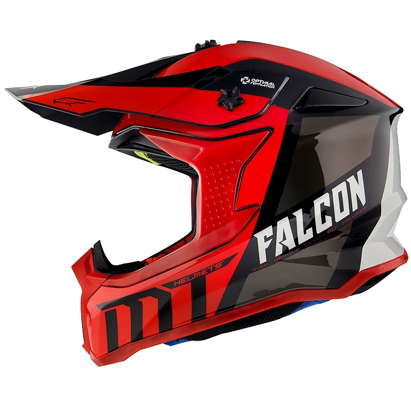 MT Falcon Warrior Motokros čelada rdeča