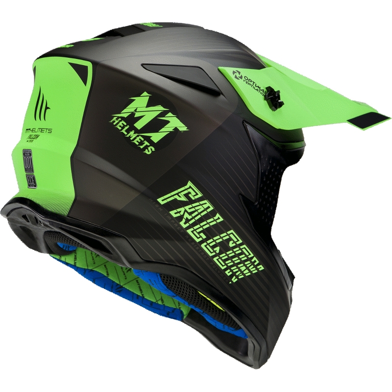 MT Falcon System motokros čelada črna-fluo zelena
