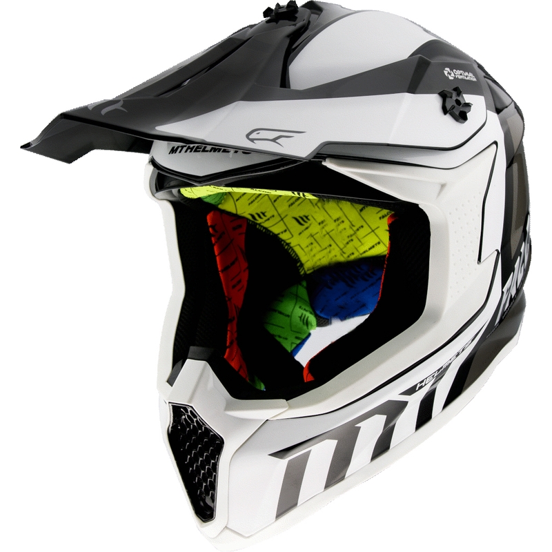 MT Falcon Warrior motokros čelada belo-črna
