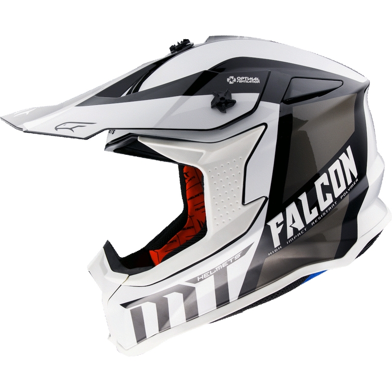 MT Falcon Warrior motokros čelada belo-črna