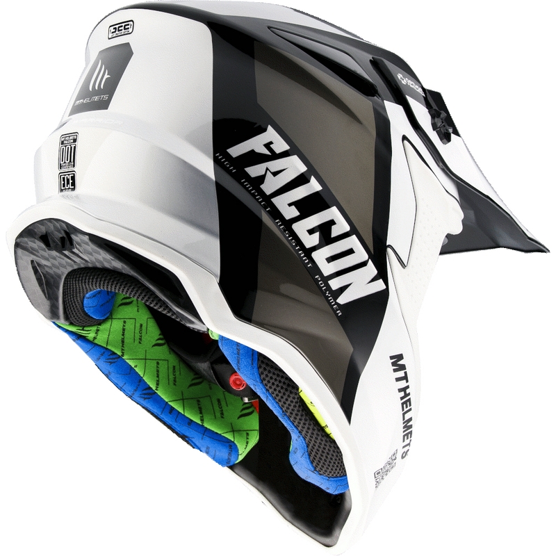 MT Falcon Warrior motokros čelada belo-črna