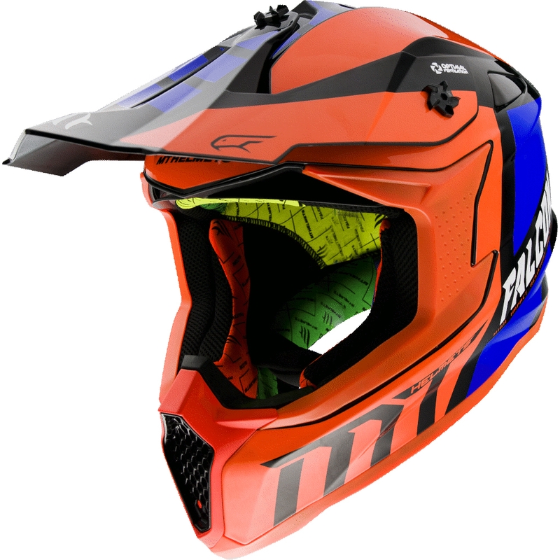MT Falcon Warrior fluo oranžna motokros čelada