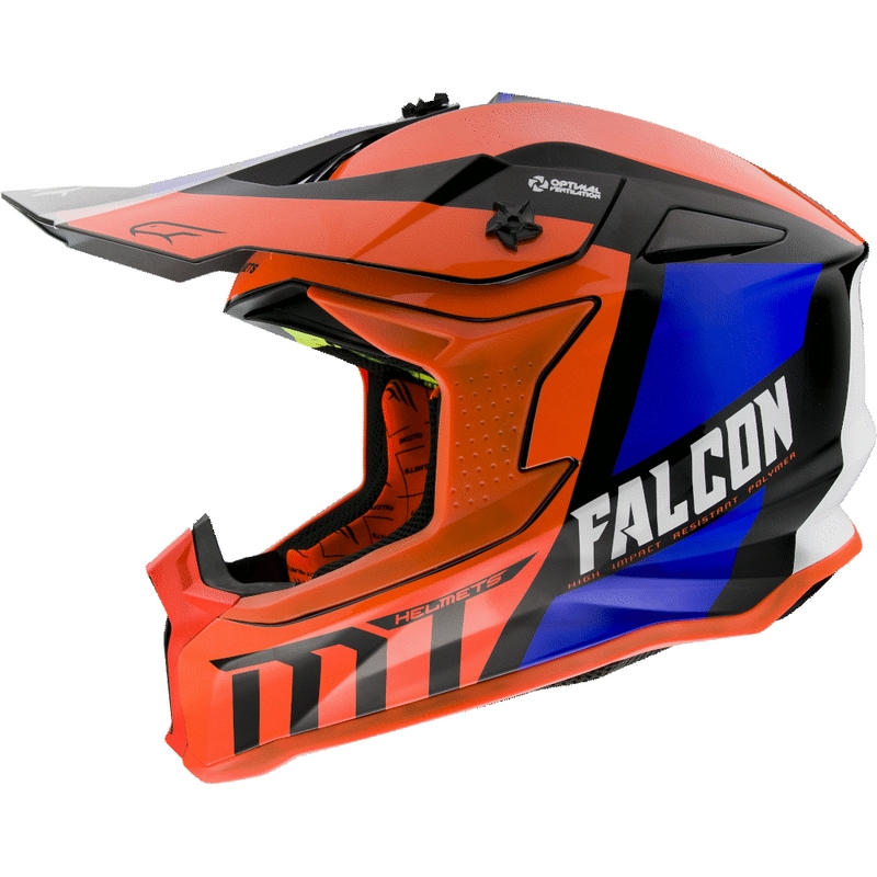 MT Falcon Warrior fluo oranžna motokros čelada