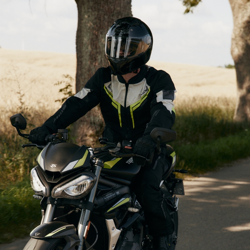 Ozone Flow črno-sivo-fluo rumena motoristična jakna razprodaja