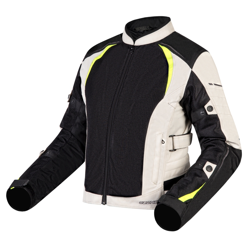 Ženska motoristična jakna Ozone Flow Black-Gray-Fluo Yellow razprodaja