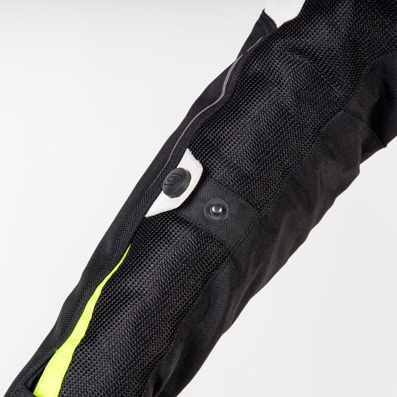 Ženska motoristična jakna Ozone Flow Black-Gray-Fluo Yellow razprodaja