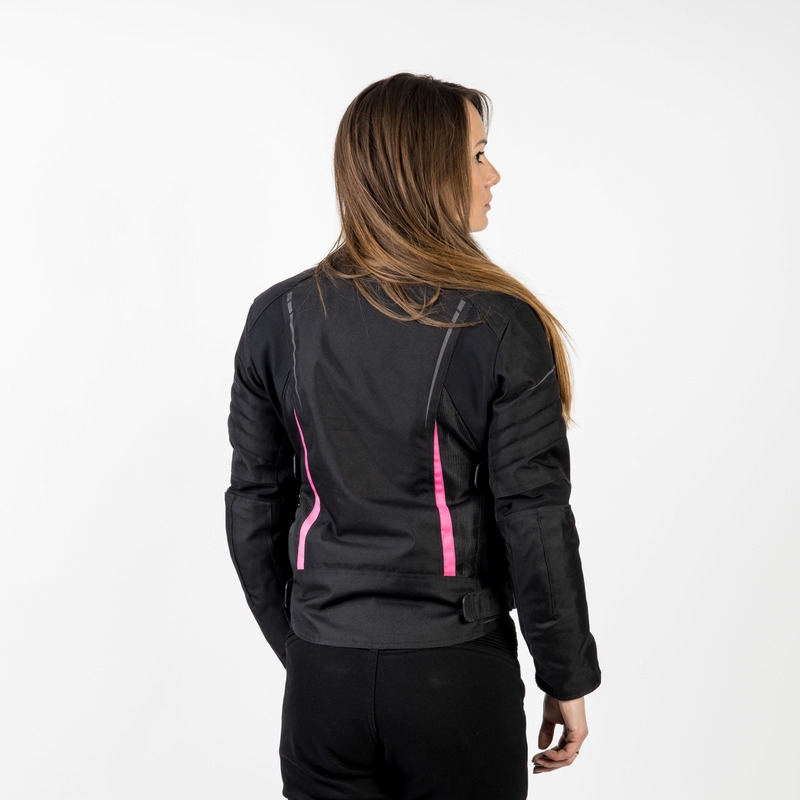 Ženska motoristična jakna Ozone Flow Black and Pink razprodaja