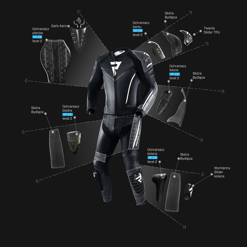 Rebelhorn Fighter Črno-bele motoristične hlače razprodaja