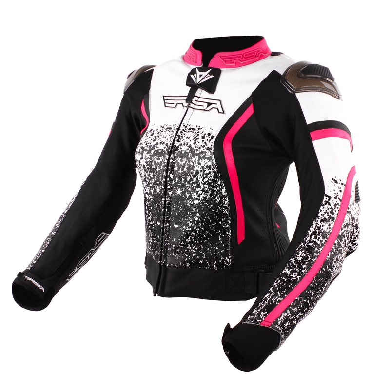 Dvodelni ženski kombinezon RSA Flow II black-white-fluo-pink - razprodaja