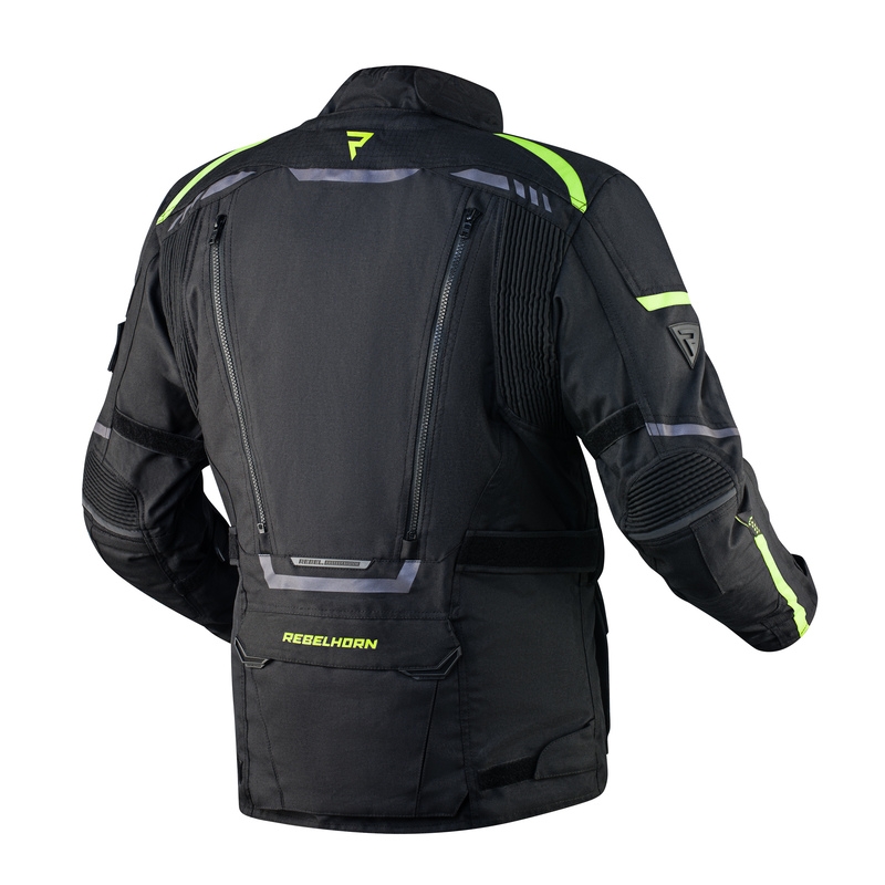 Motoristična jakna Rebelhorn Cubby IV black-fluo-yellow