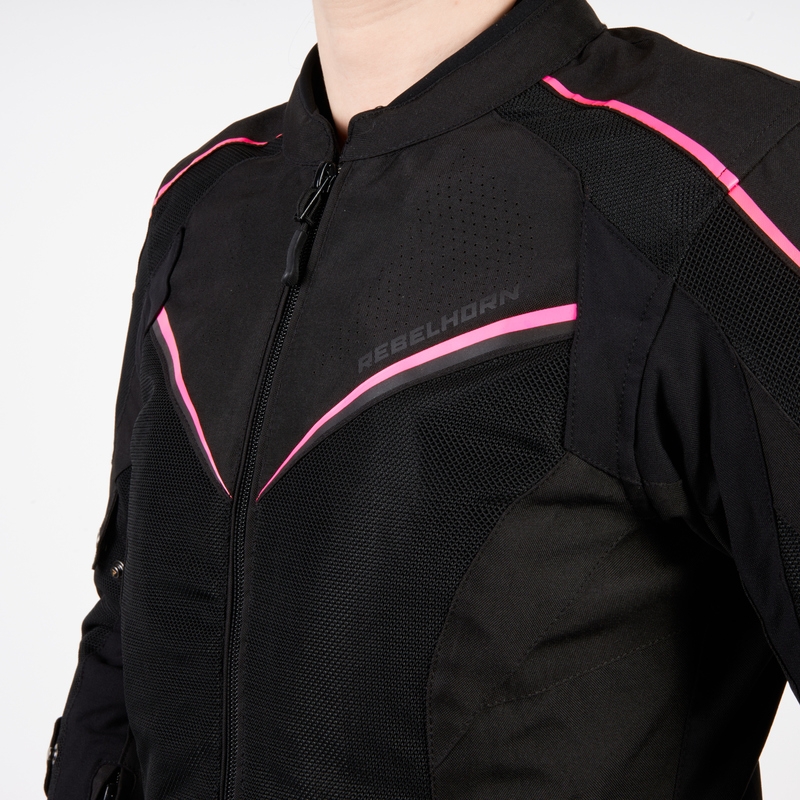 Rebelhorn Hiflow IV Black-Fluo Pink motoristična jakna za ženske razprodaja