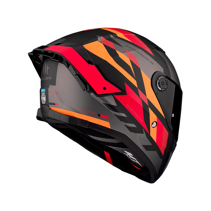 MT FF118SV Thunder 4 SV ERGO B15 sivo-oranžno-rdeča integralna motoristična čelada