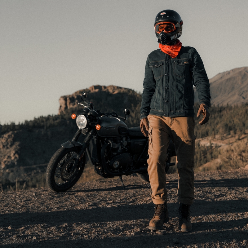 BROGER Alaska II svetlo rjave motoristične kavbojke
