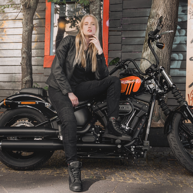 Rebelhorn Vandal Black Motorcycle Jeans za ženske