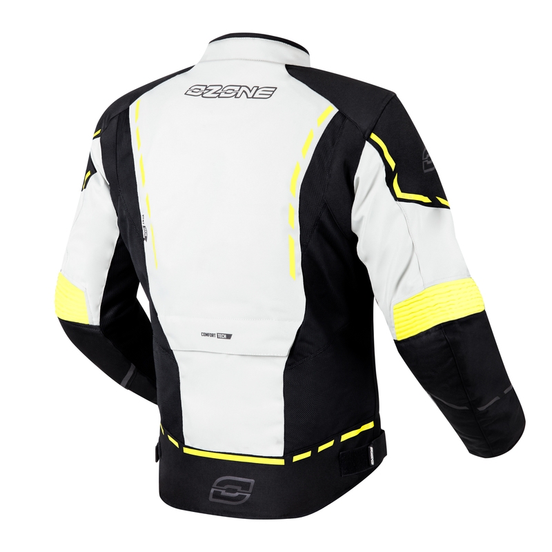 Moto jakna Ozone Jet II sivo-črna-fluo rumena razprodaja
