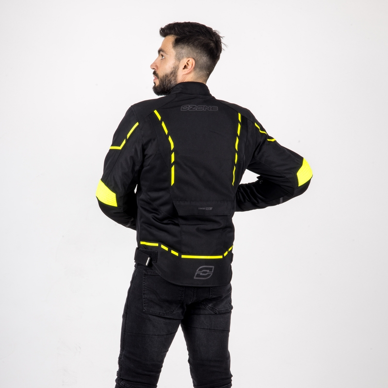 Moto jakna Ozone Jet II black-fluo yellow razprodaja