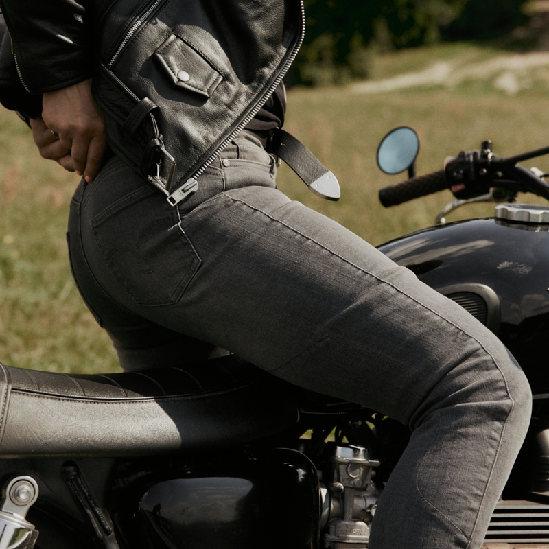Ženske kavbojke Ozone Striker SF Grey Motorcycle Jeans