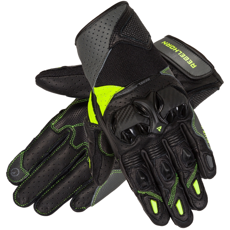 Rebelhorn Flux II motoristične rokavice black-fluo-yellow razprodaja