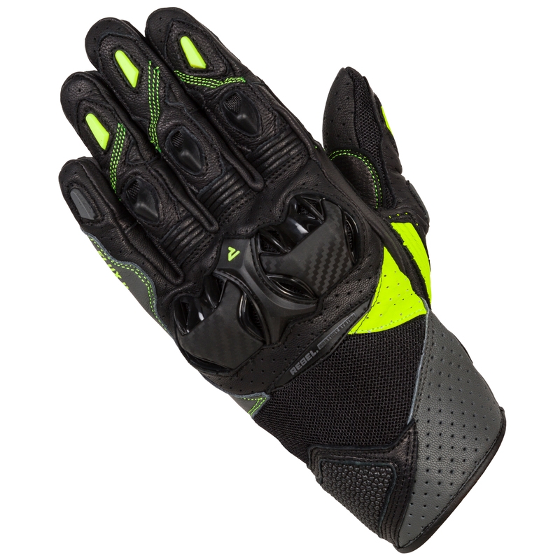 Rebelhorn Flux II motoristične rokavice black-fluo-yellow razprodaja