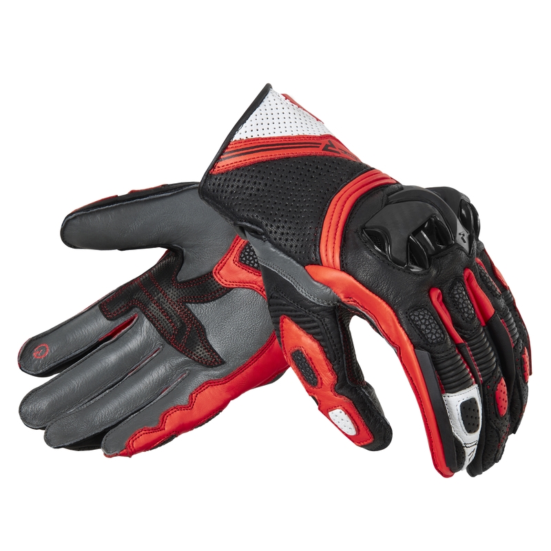 Motoristične rokavice Rebelhorn ST Short black-grey-fluo red razprodaja