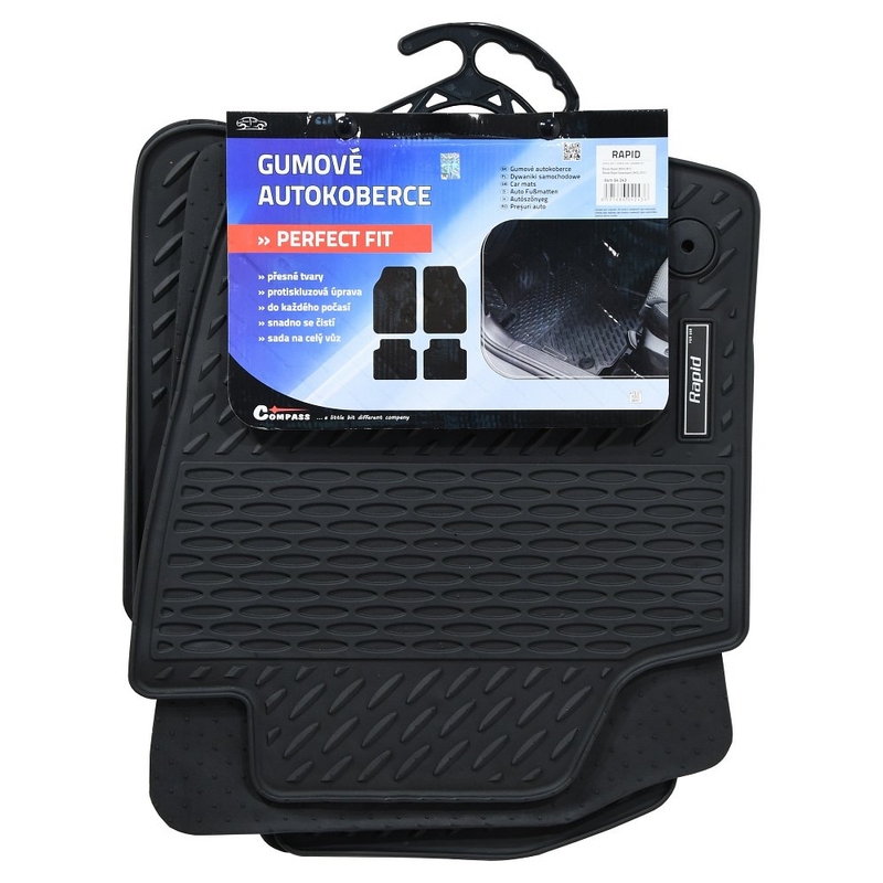 Gumijaste preproge PERFECT FIT komplet 4 kosov RAPID s pritrditvijo