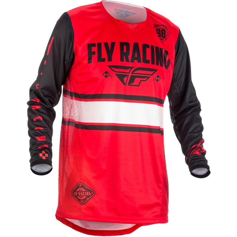 Motokros majica FLY Racing Kinetic ERA 2018 - ZDA rdeča in črna