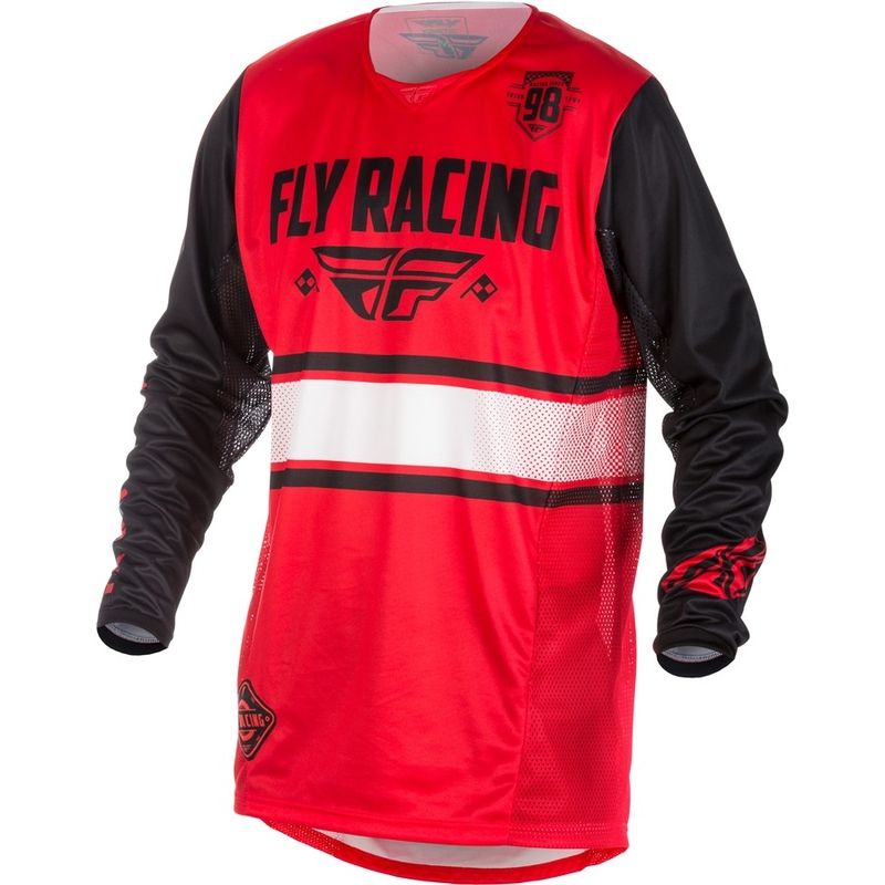 Motokros majica FLY Racing Kinetic ERA 2018 - ZDA rdeča in črna