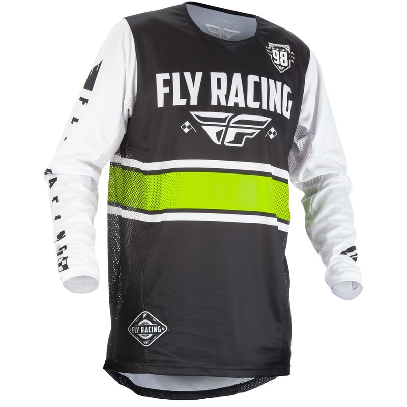 Motokros dres FLY Racing Kinetic ERA 2018 - ZDA belo-črna