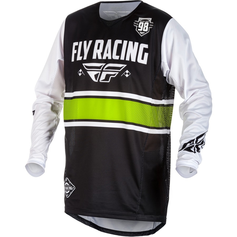 Motokros dres FLY Racing Kinetic ERA 2018 - ZDA belo-črna